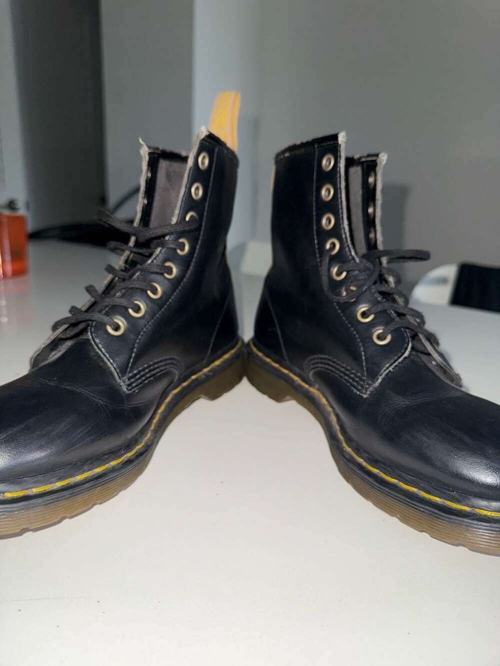 Dr. Martens 1460 Vegan 8-Eye Black Boots Size US Women's 8 / Men's 7 - Picture 9 of 14